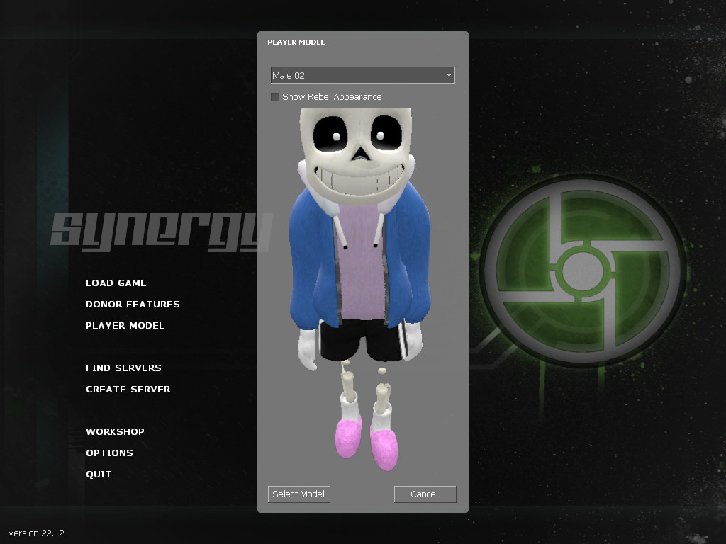 sans Playermodel Mod for Synergy | Syn Mods