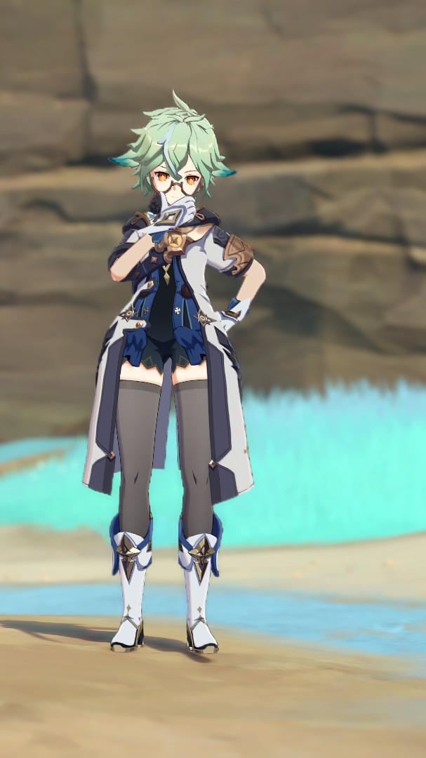 Sucrose wearing Albedo coat as Albedo