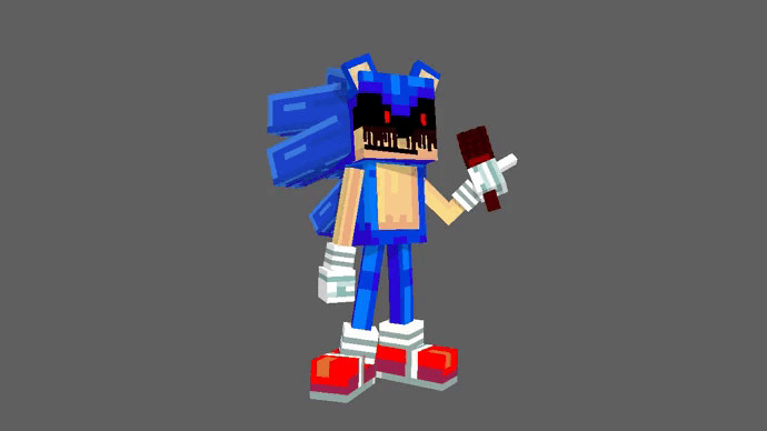 Sonic exe 2D Minecraft Skin