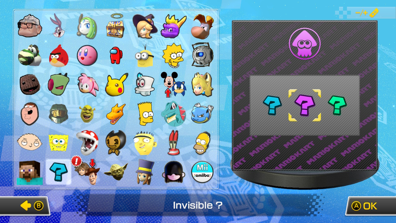 Inivisible Inkling Boy [Mario Kart 8 Deluxe] [Mods]