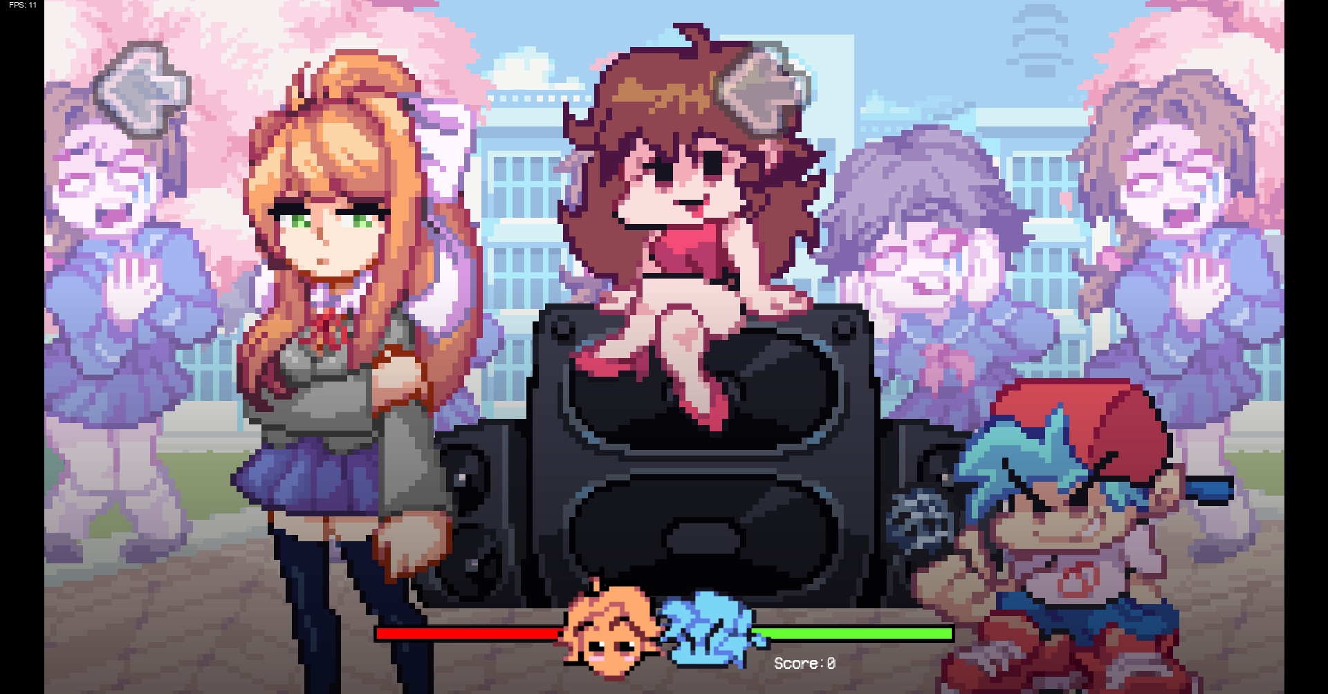 Monika Pixel Blue Skies [Friday Night Funkin'] [Mods]