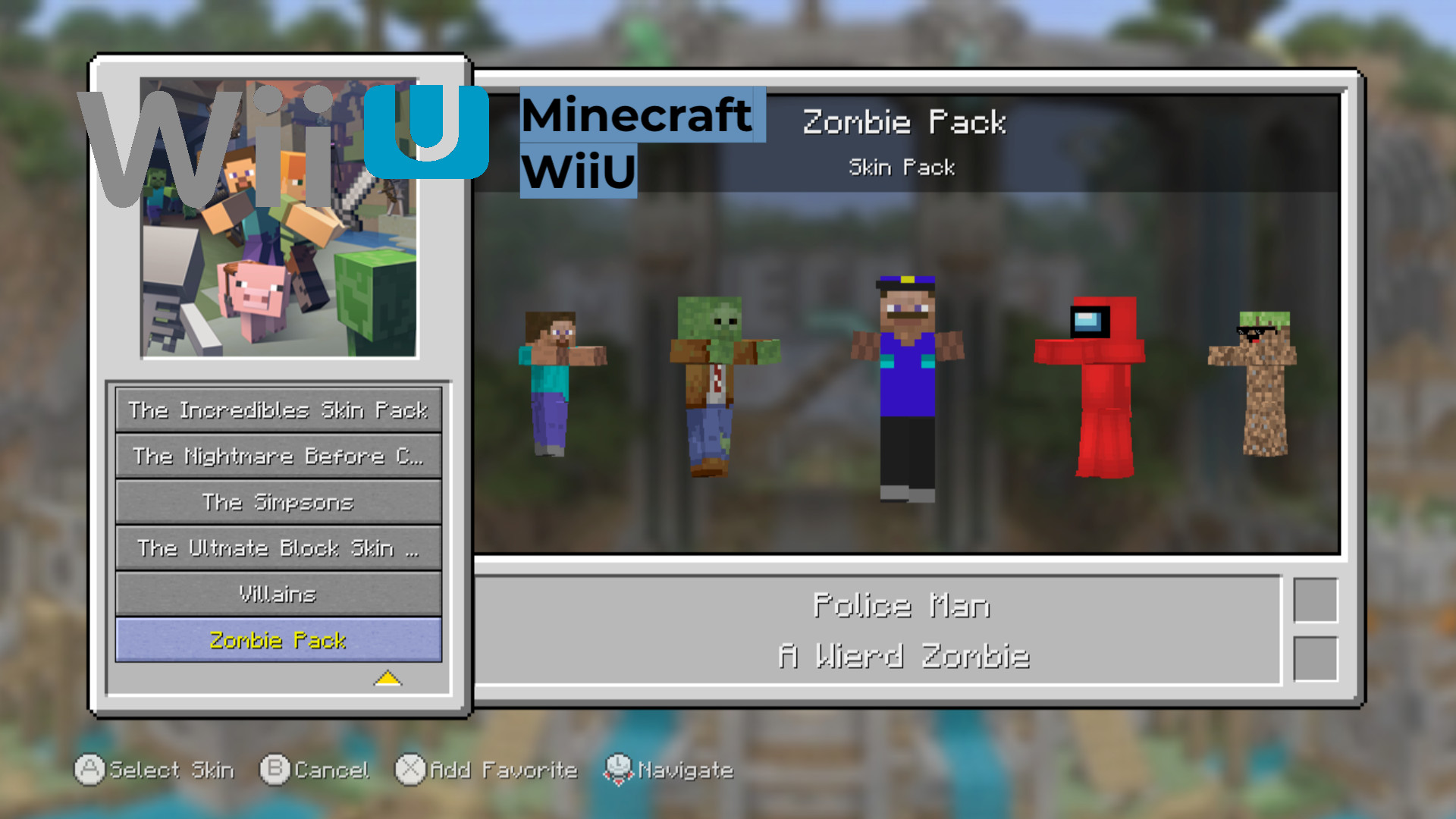 Zombie Skin Pack V1 [Minecraft Wii U Edition] [Mods]