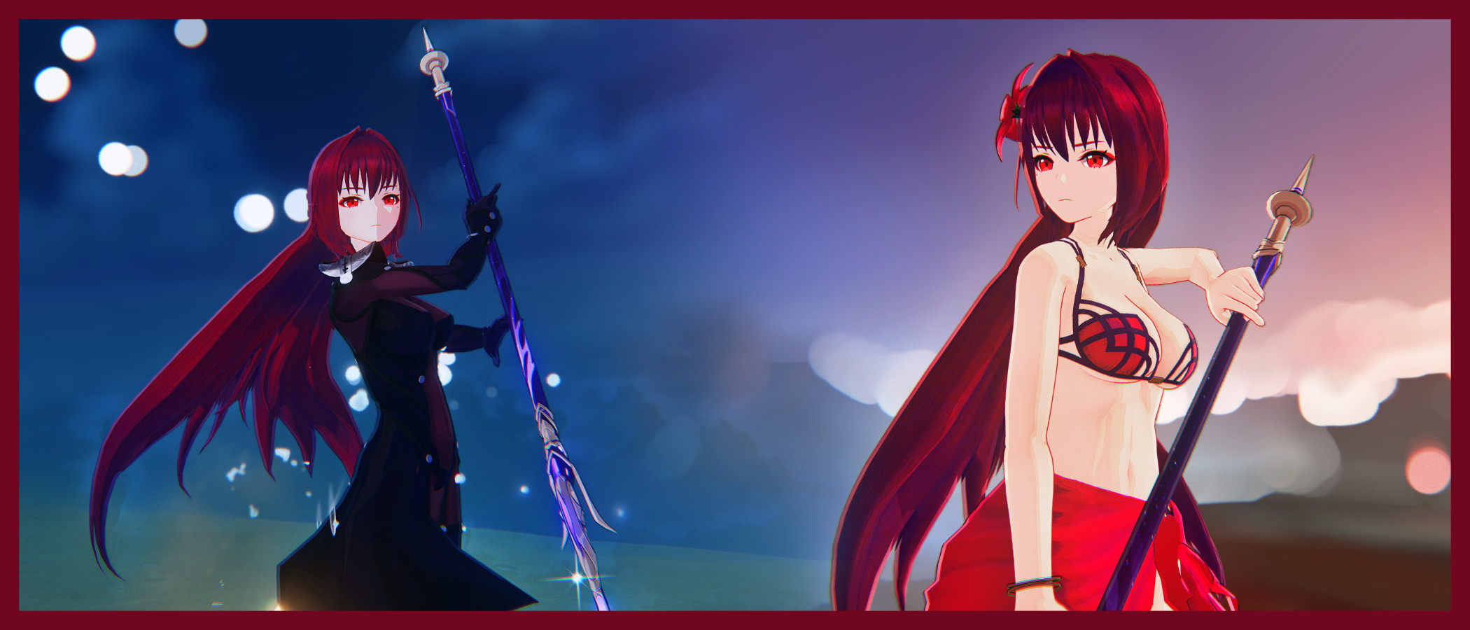 Scathach (F/GO) over Raiden Shogun