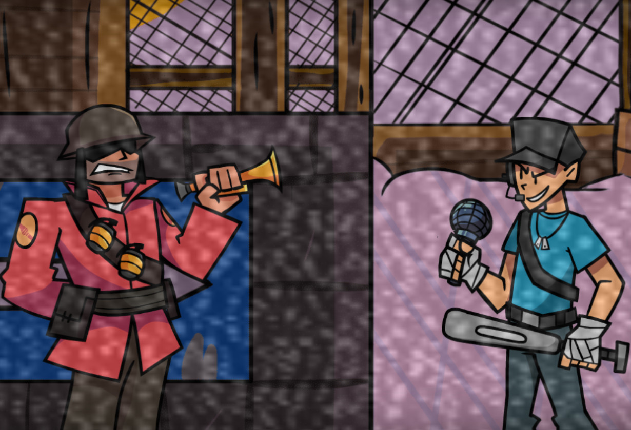 DOOMSDAY but RED soldier and BLU scout sing it