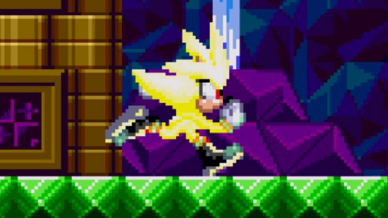 Sonic shadow and silver pixel art