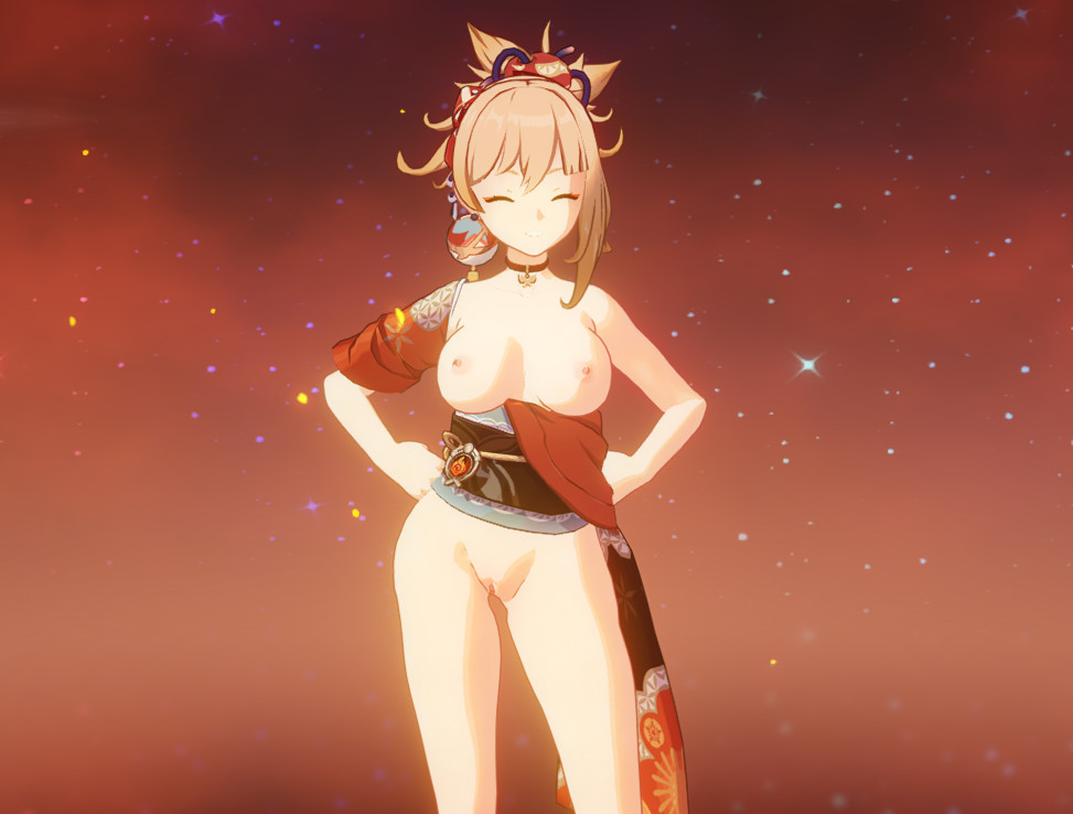 宵宫半裸 yoimiya half nude