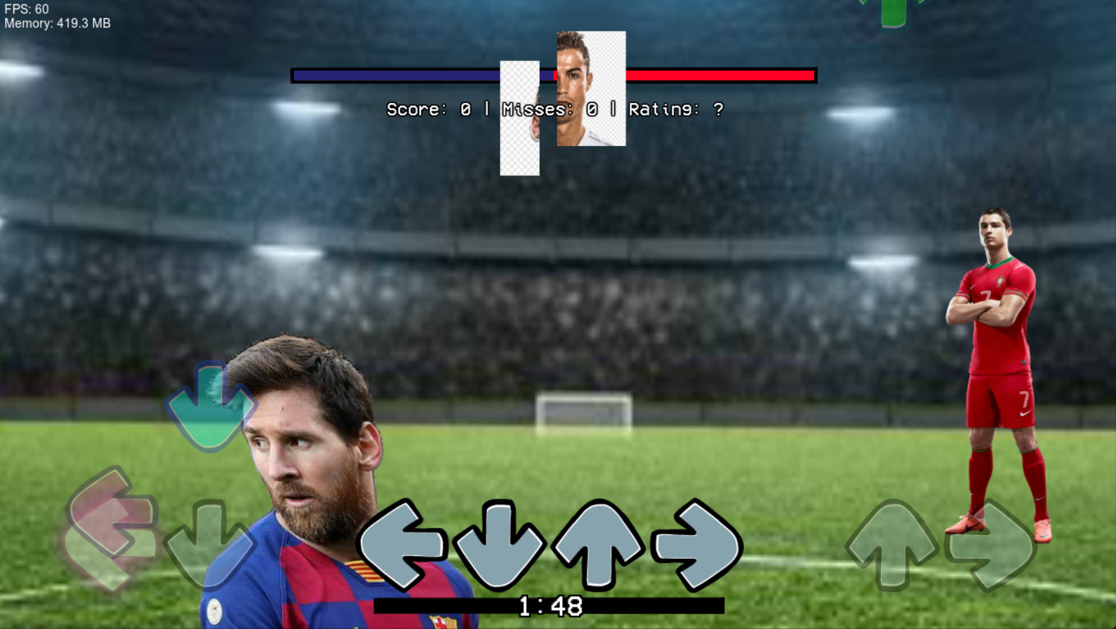 FridayNightFunkin messi vs ronaldo [oneshot] [Friday Night Funkin'] [Mods]