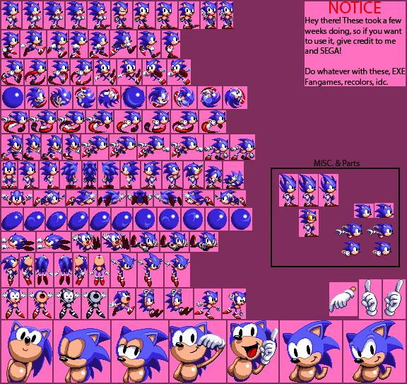 UnknownUney's Redone Sonic Sprites [Sonic the Hedgehog Forever] [Mods]