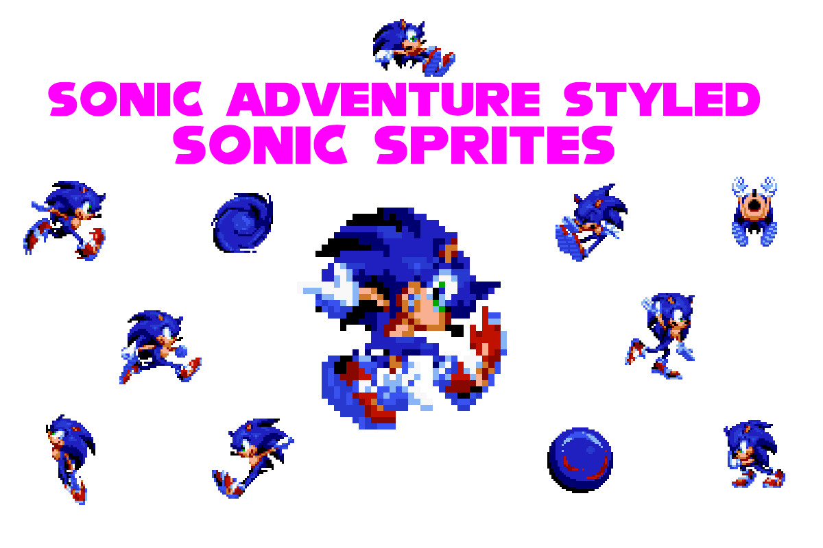 Sonic Adventure Styled Sonic Sprites [Sonic the Hedgehog Forever] [Mods]