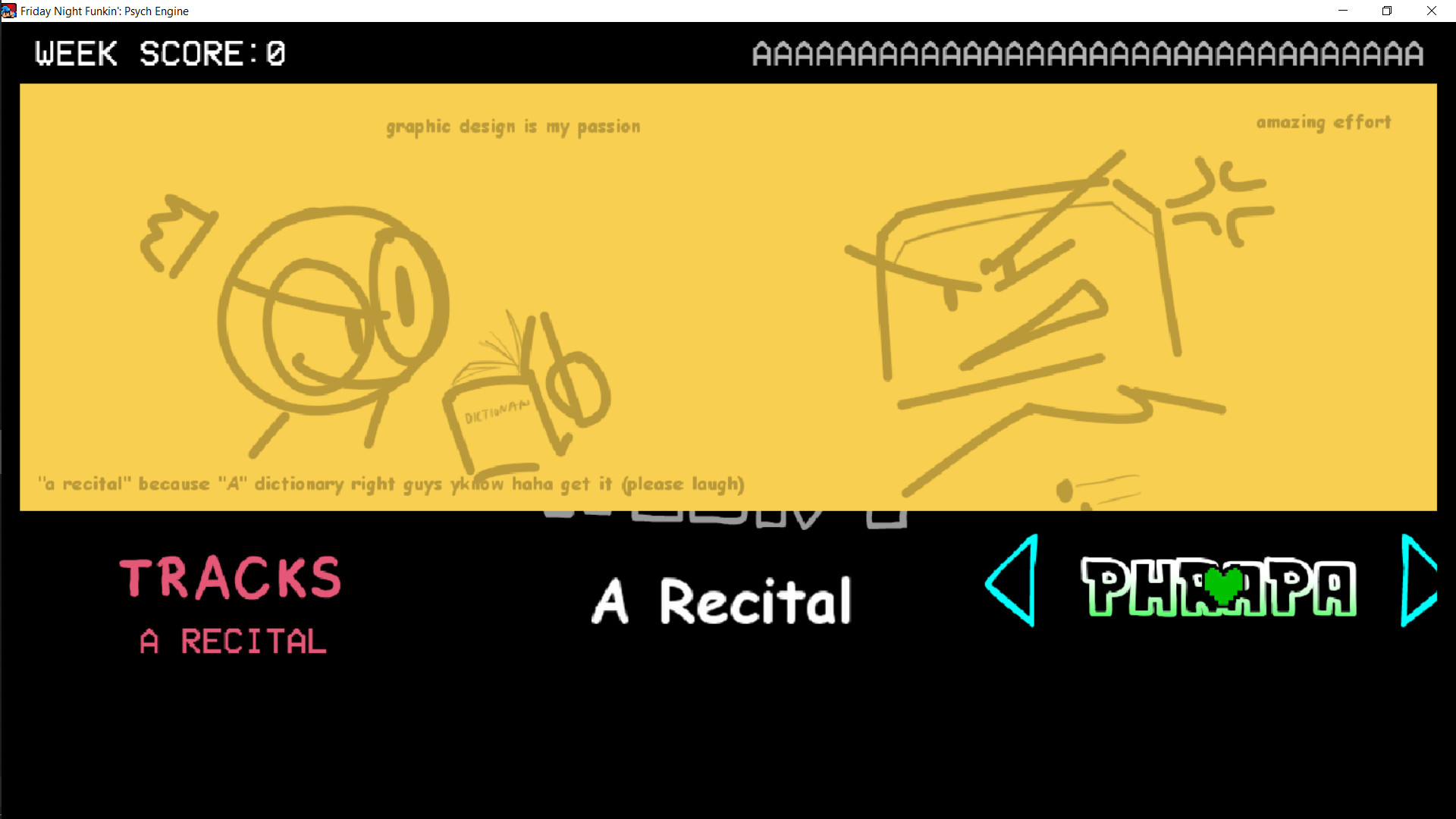 A Recital (one song joke mod) Mod for Friday Night Funkin' | FNF Mods
