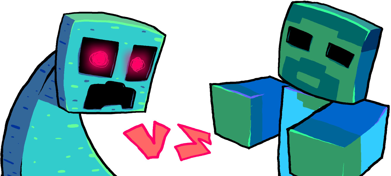 Stream Creeper VS Zombie!! by User 122670650