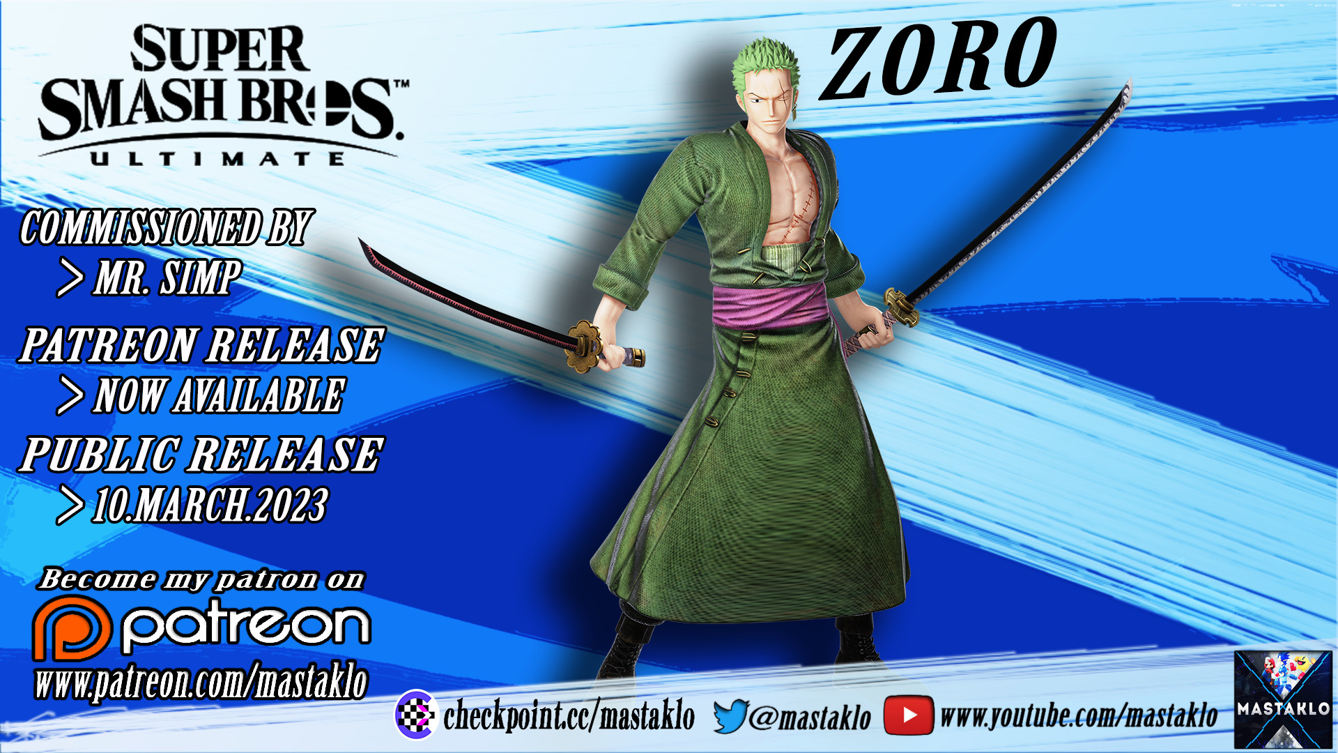 roronoa zoro in super smash bros - Playground