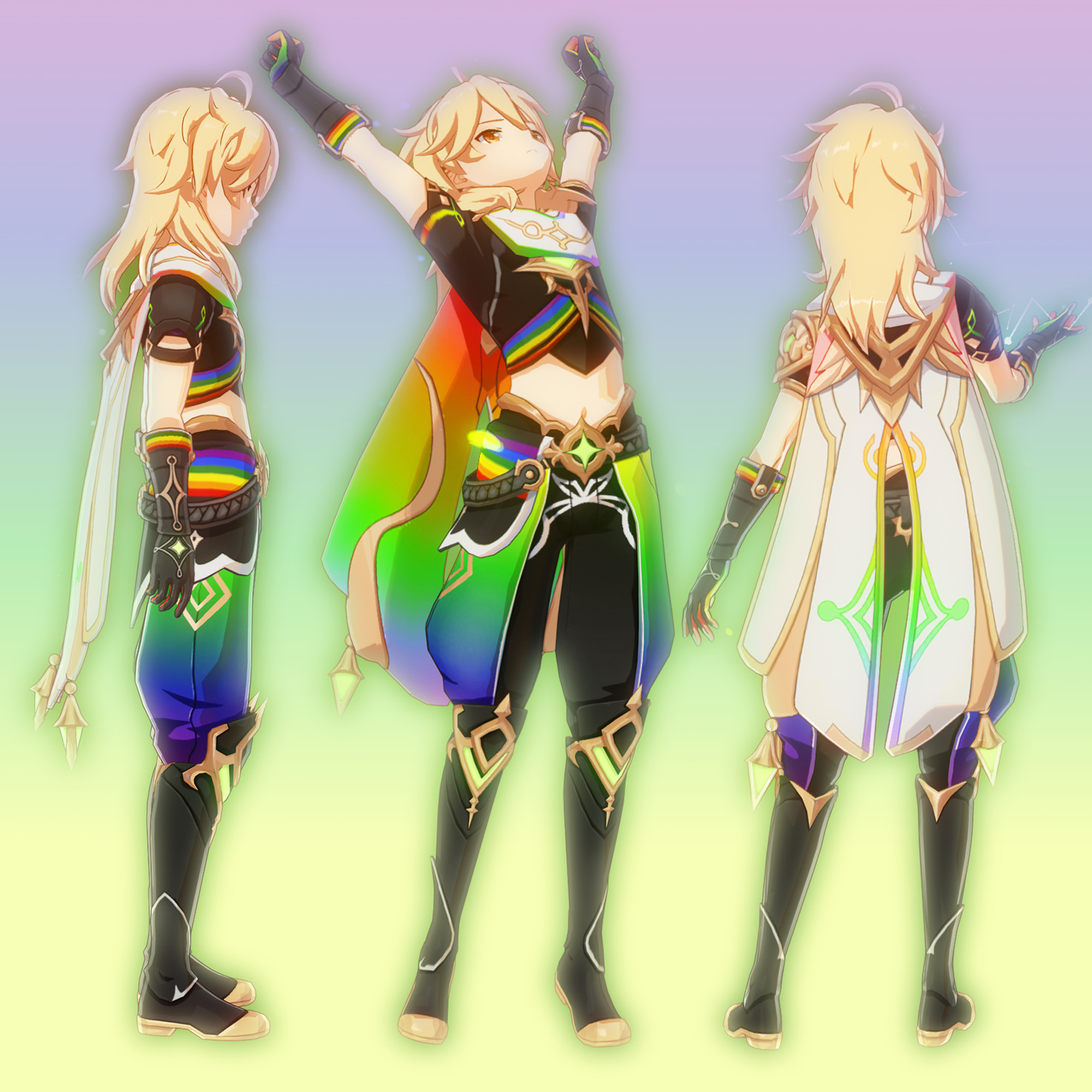 Pride Travelers (Aether and Lumine) [Genshin Impact] [Mods]