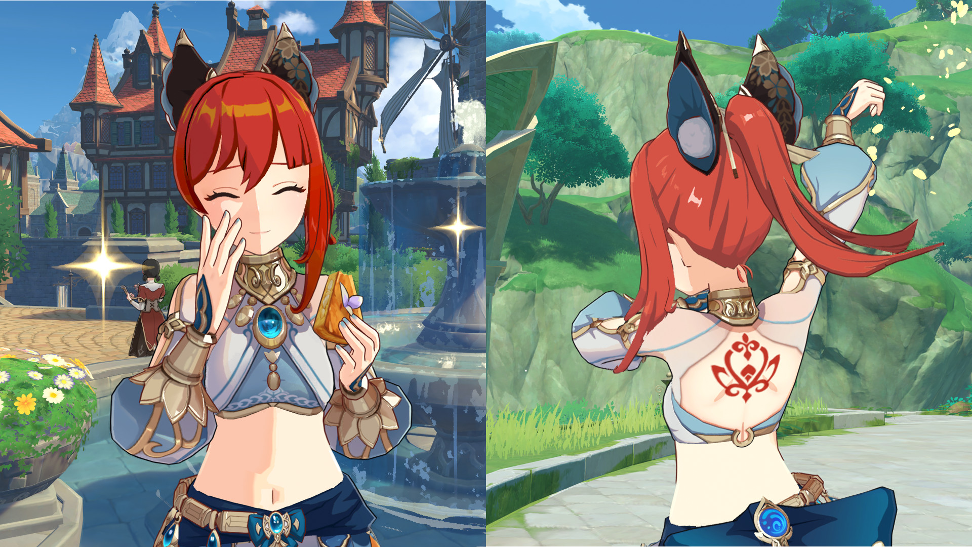 Nilou YoimiyaPonytail navel pantsu