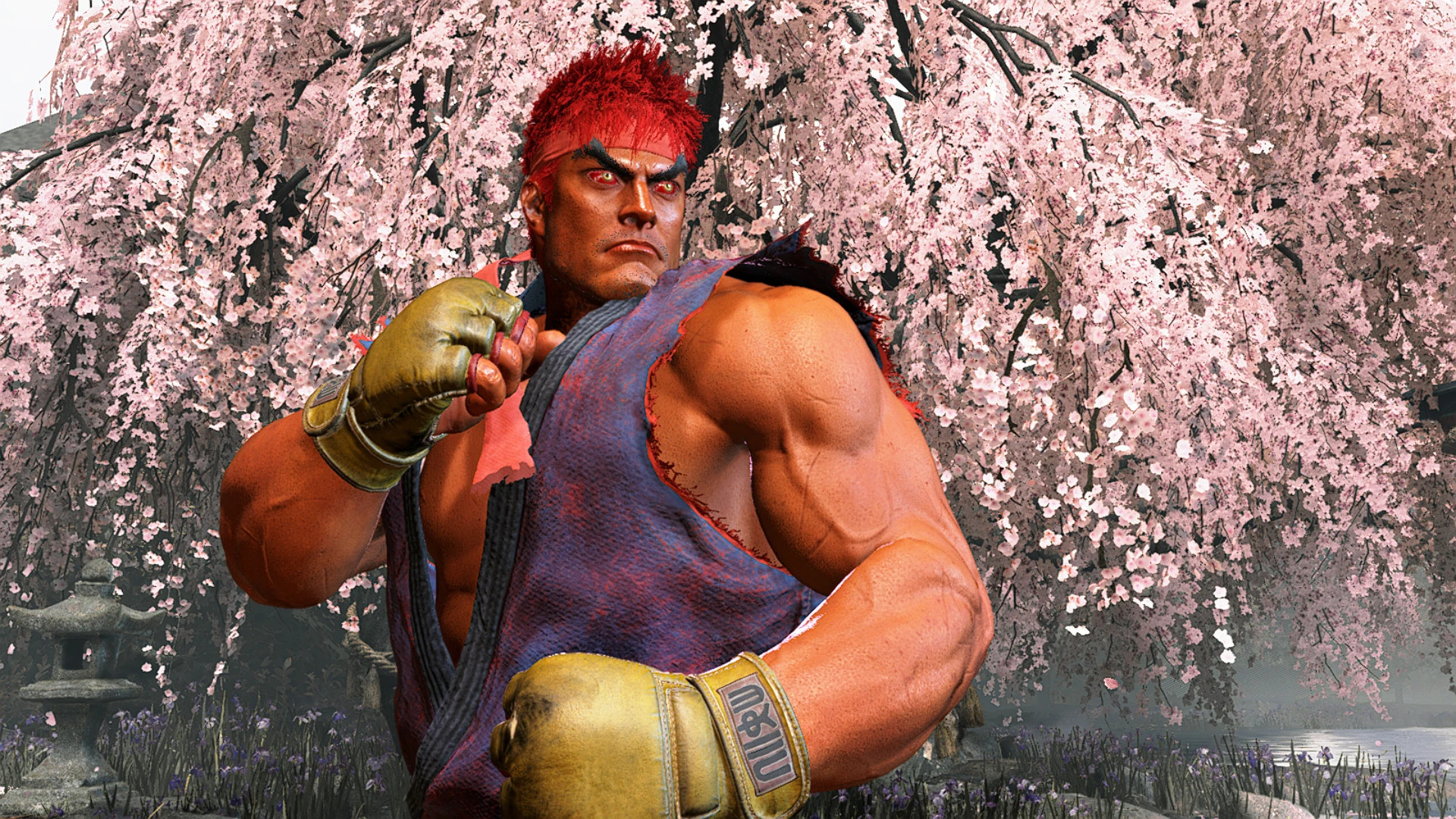 Evil ryu in the style of street fighter 6, realiatic portrait