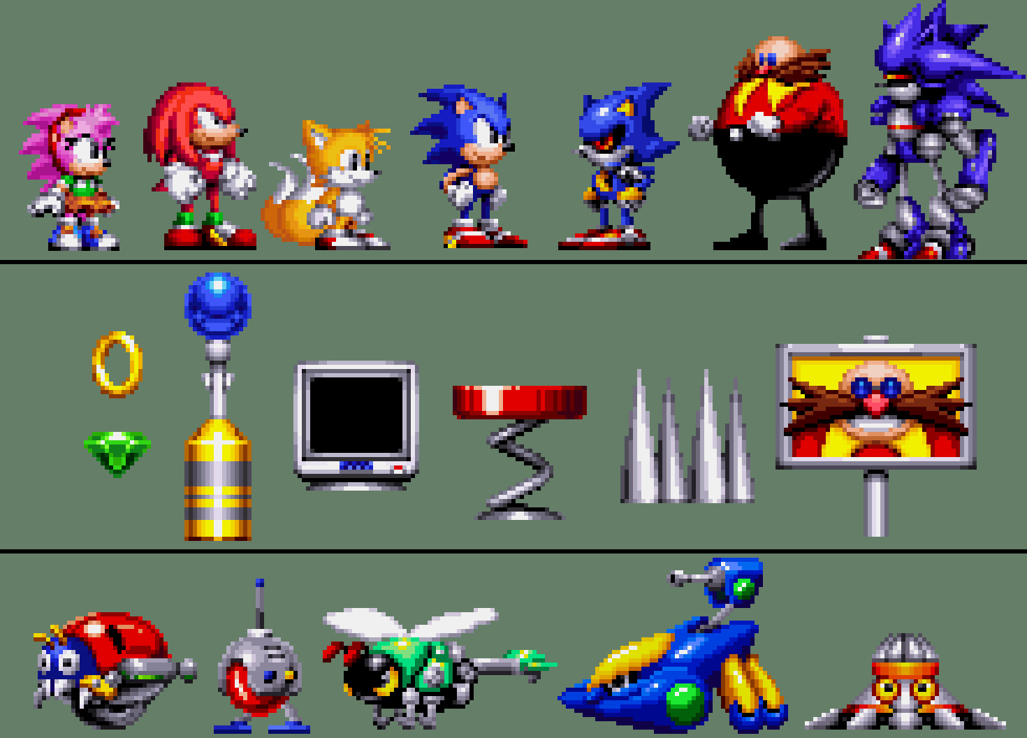 manic the hedgehog sprites