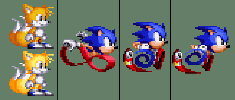 The Spriters Resource - Full Sheet View - Sonic the Hedgehog Customs - Sonic  (Sonic 1 Beta-Style)