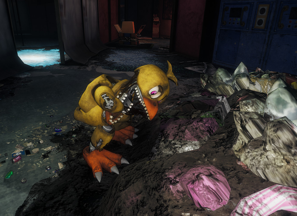 Withered Chica over Ruined Chica [Five Nights at Freddy's Security