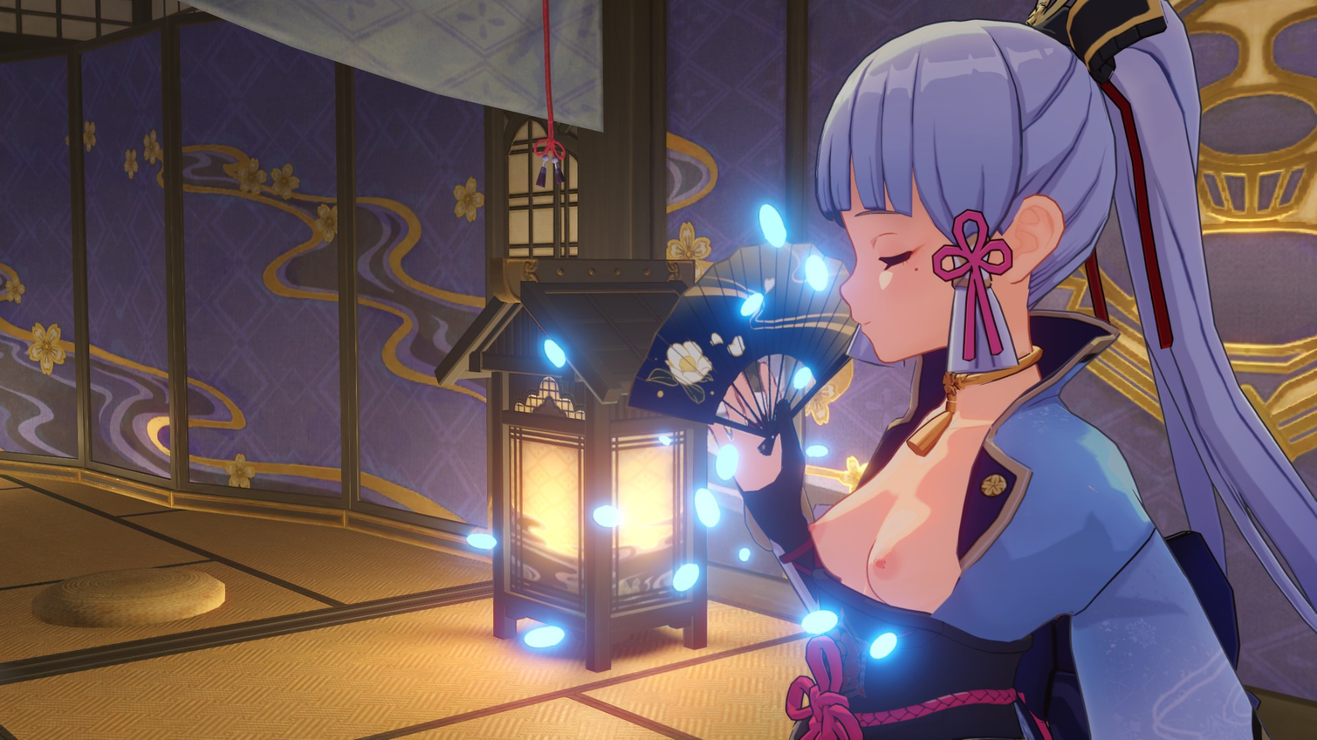 Kamisato Ayaka Undressed: Base Outfit Nude Mod