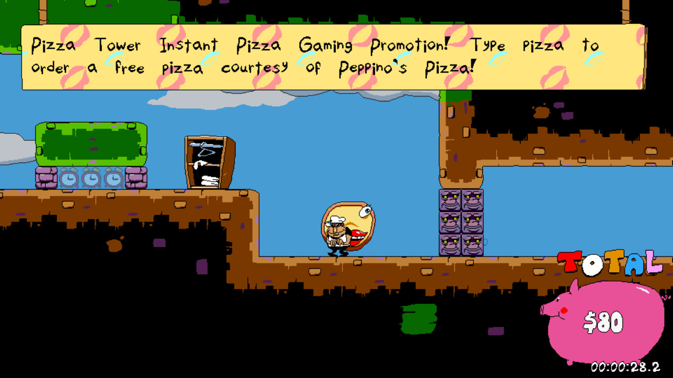 Pizza Tower - Type PIZZA to order a free pizza courtesy of