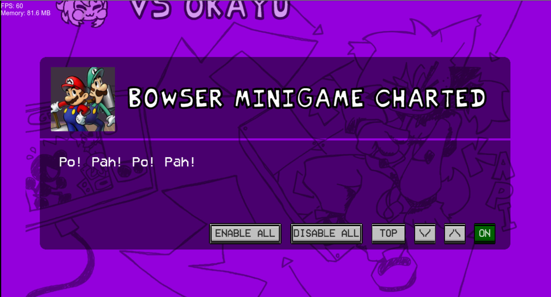 Bowser's Inside Story Minigame Charted