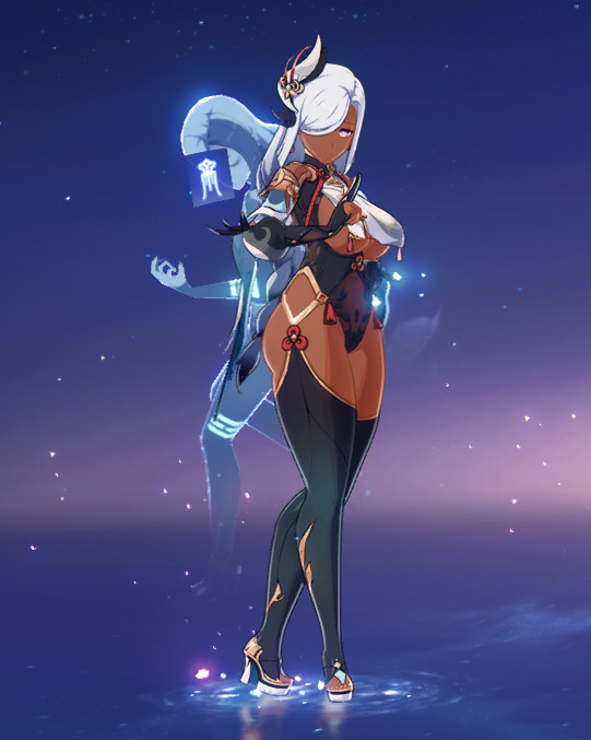 BH Shenhe but she's Darkskin