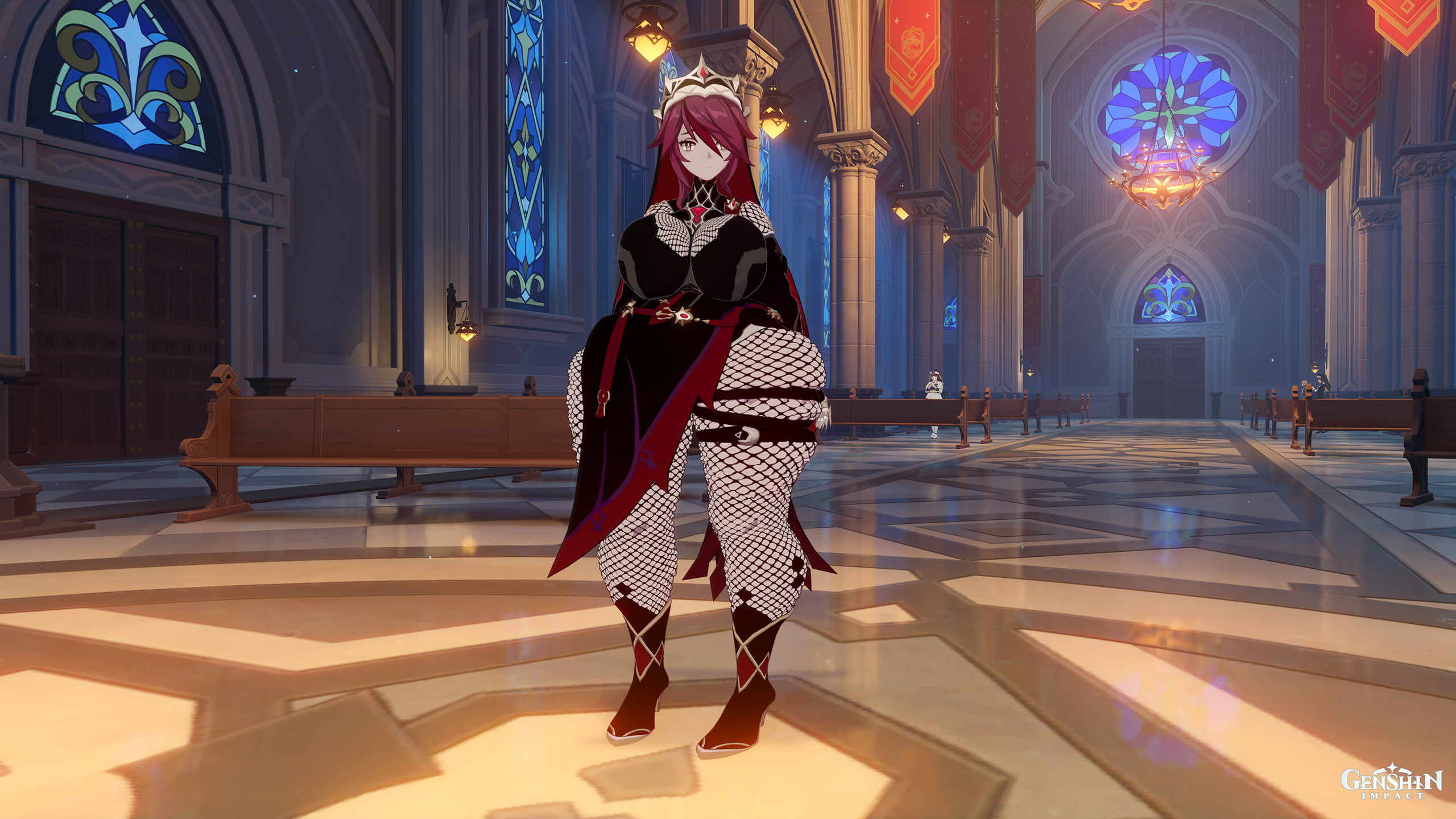 Fully Fatter Fishnet Dark Rosaria