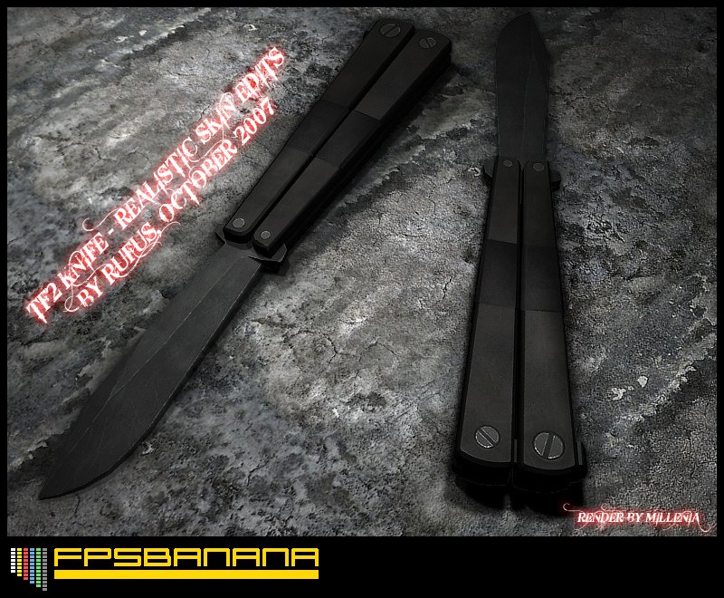 Realistic knife skin