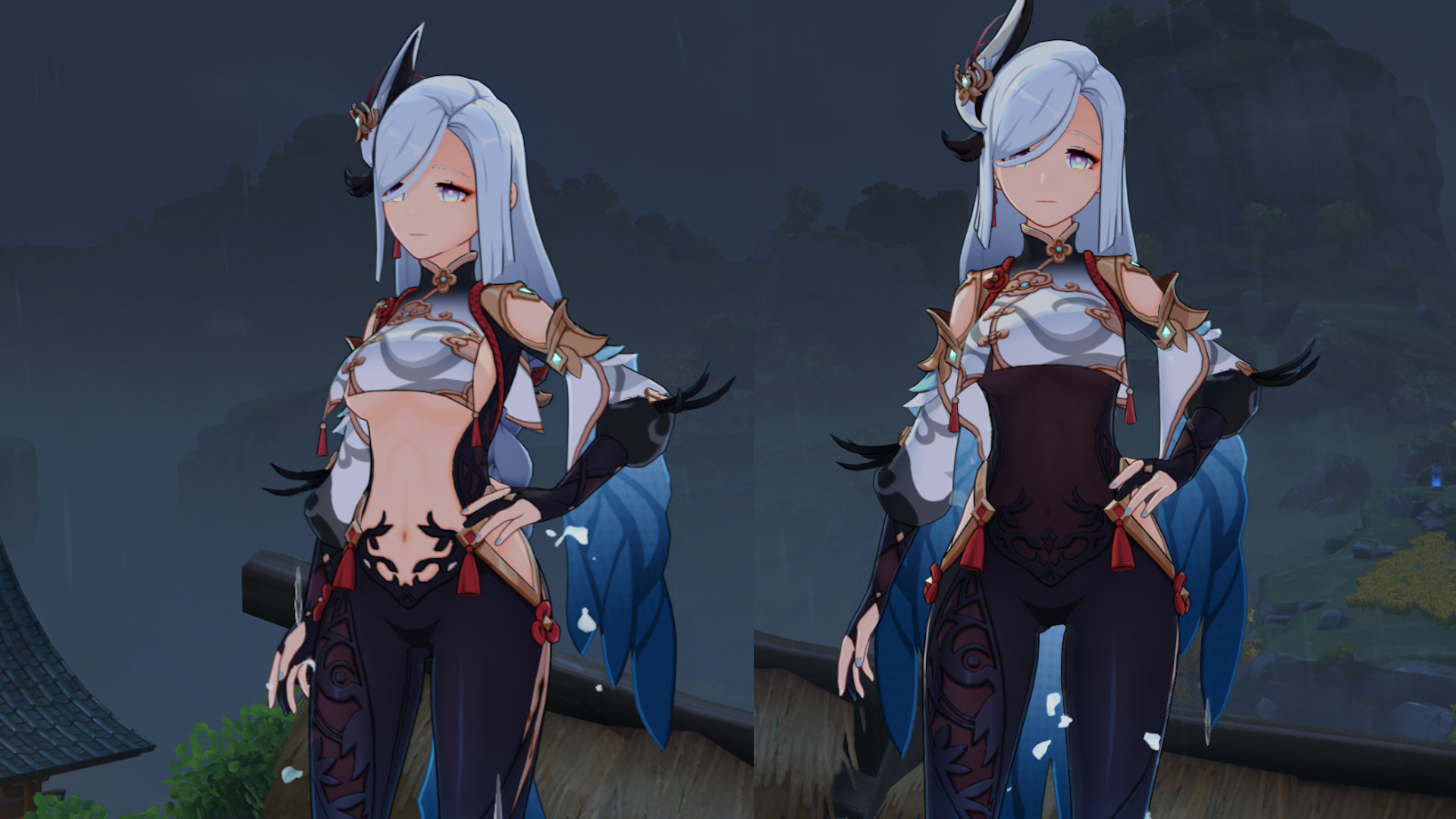 Shenhe - Revealing underboob - 4 variants [Toggle]