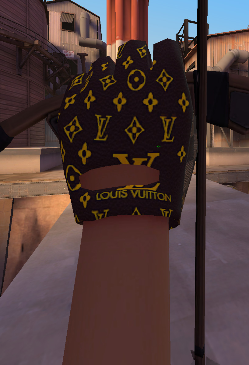 gold louis vuitton sniper gloves
