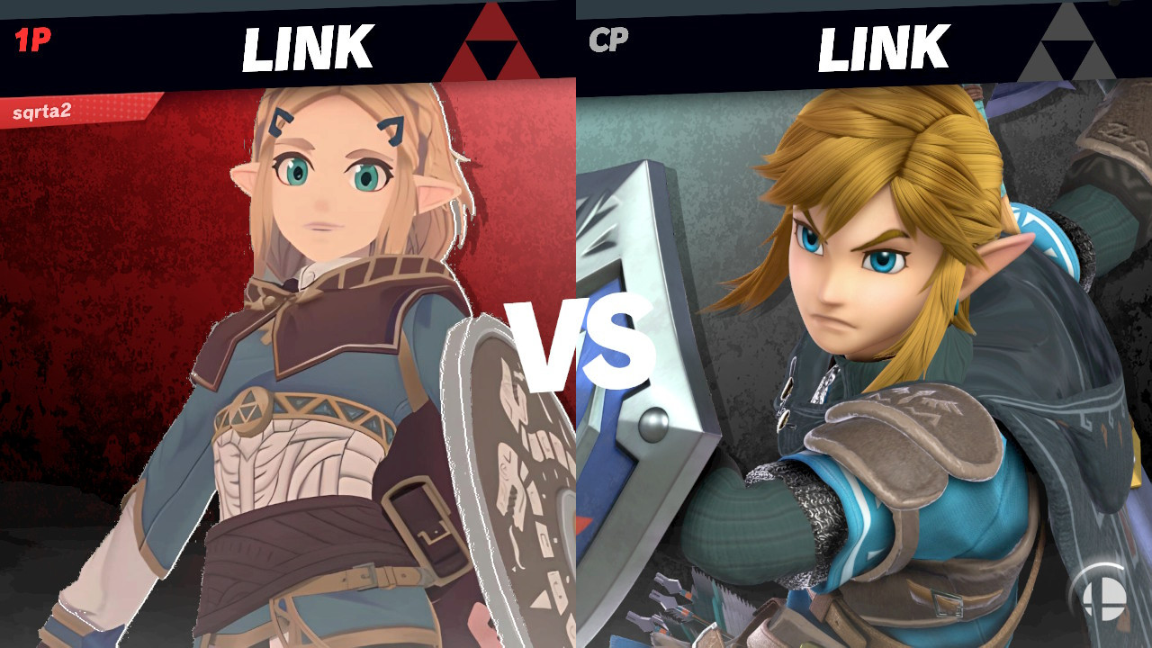 TOTK Zelda over Link [Super Smash Bros. Ultimate] [Mods]