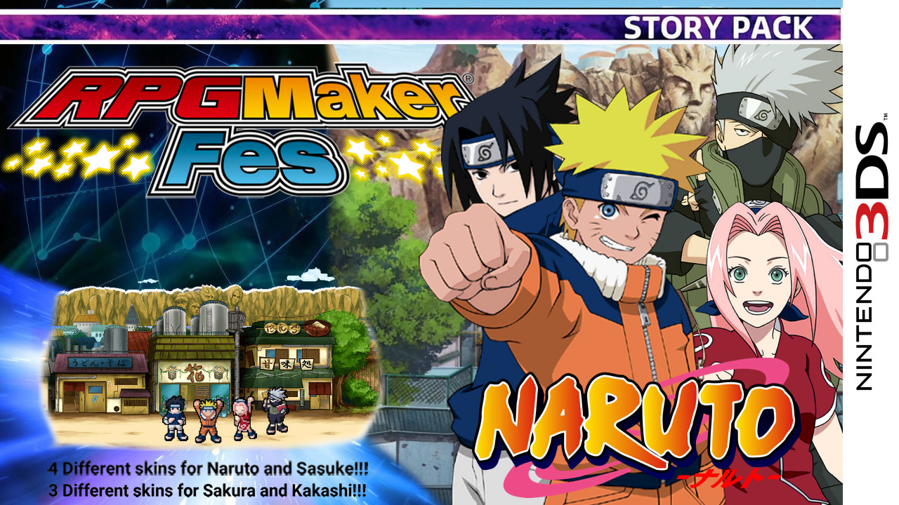 Naruto, Sasuke, Sakura And Kakashi RPG Maker 3DS [RPG Maker, 50% OFF