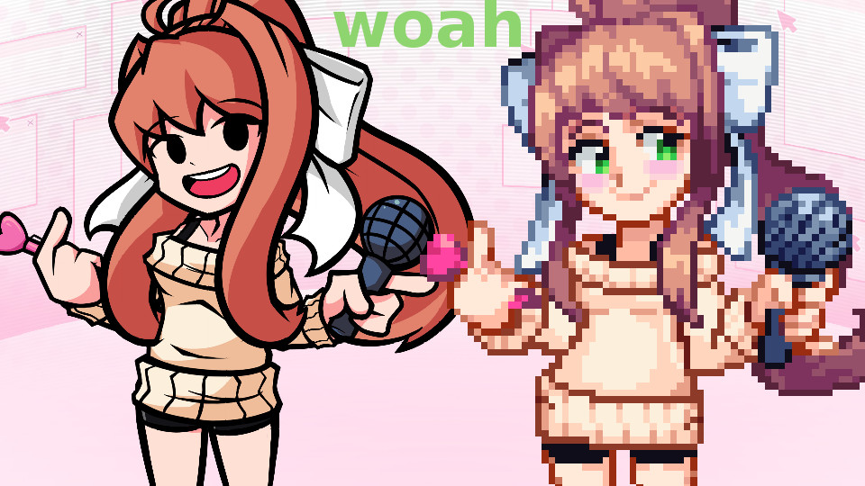 Monika Pixel Blue Skies [Friday Night Funkin'] [Mods]