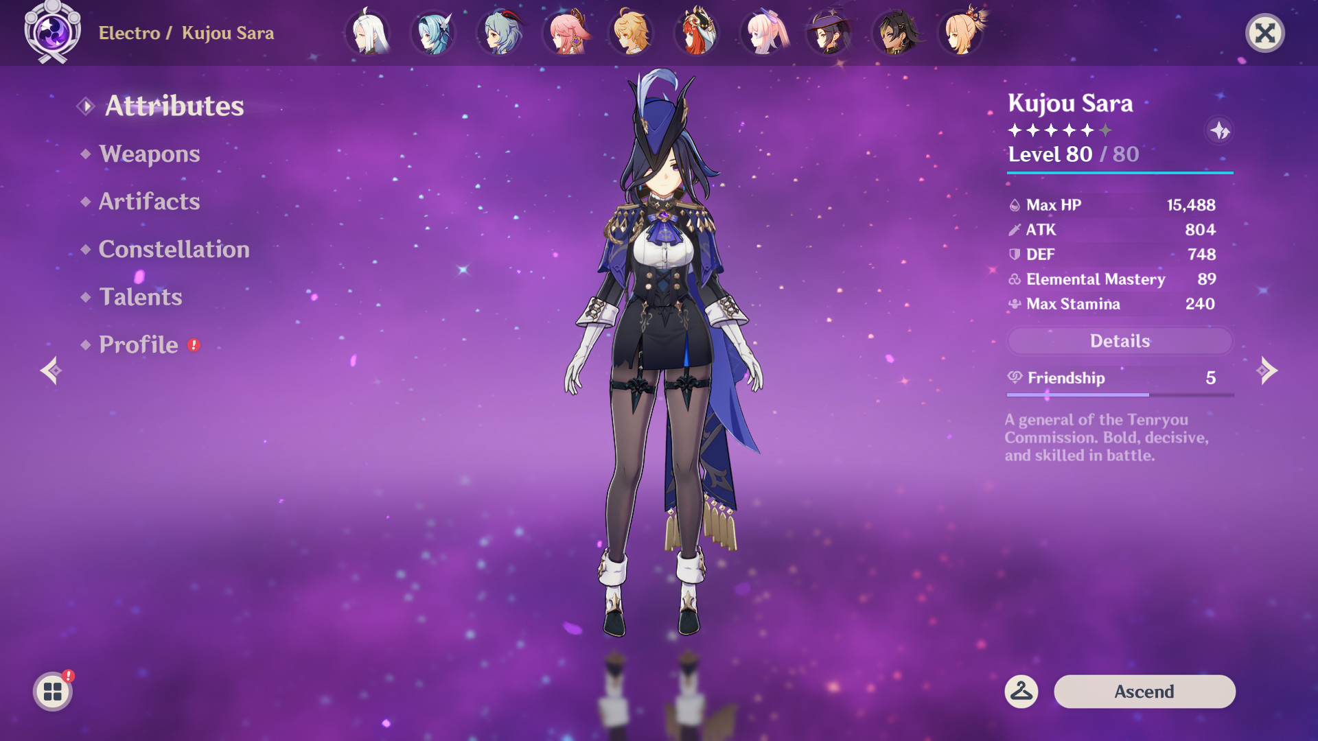 Clorinde over Kujou Sara