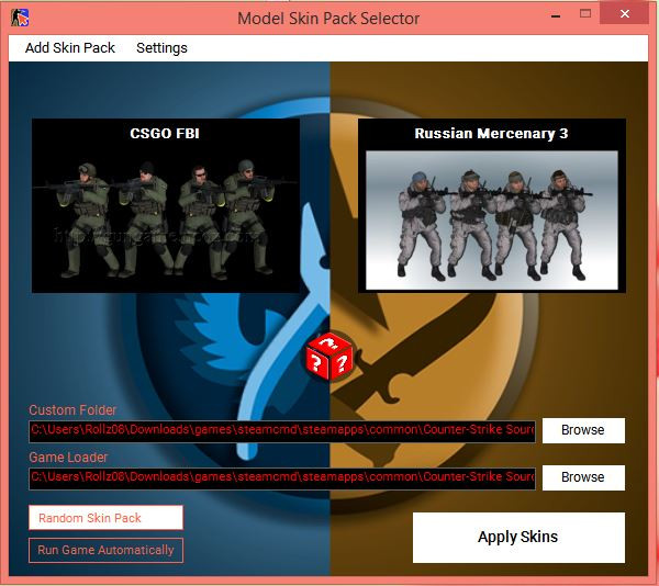 Model Skin Pack Selector Mod for Counter-Strike: Source | CS:S Mods