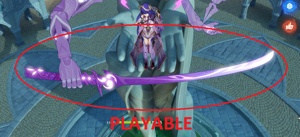 Playable Raiden boss sword(Engulfing Lightning)