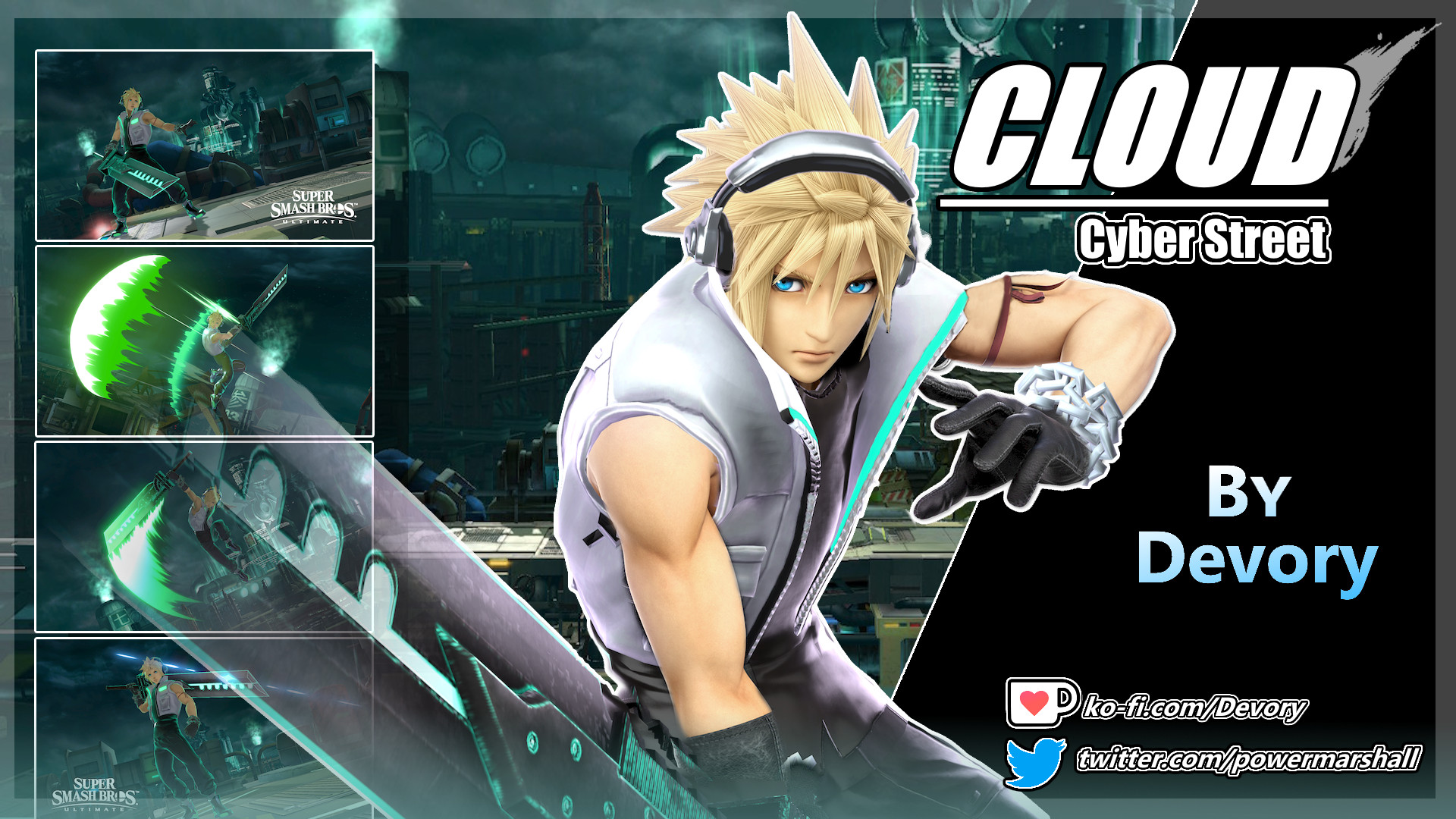 Cyberpunk Cloud V2 [Super Smash Bros. Ultimate] [Mods]