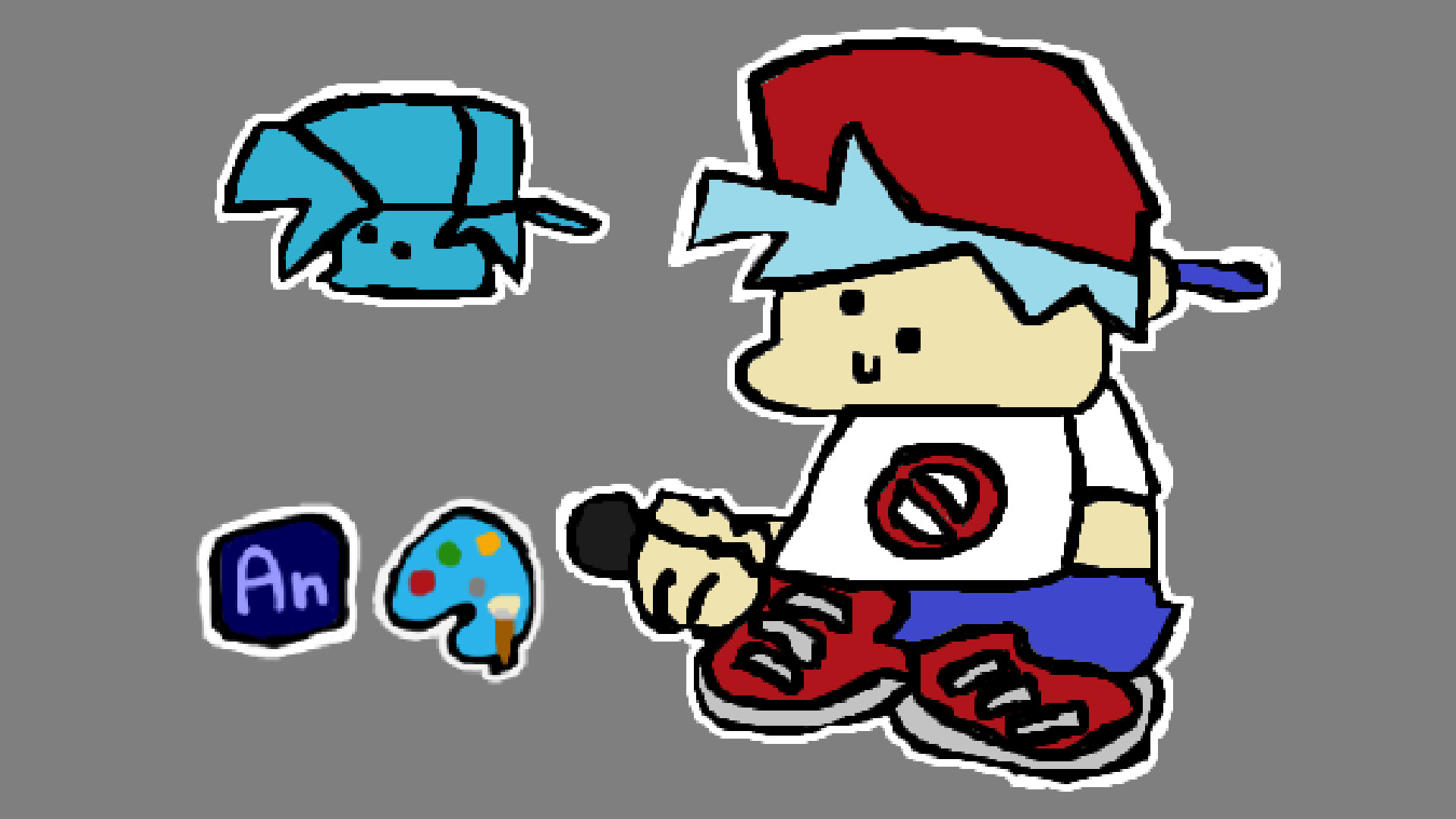boyfriend but drew in paint (and animated)