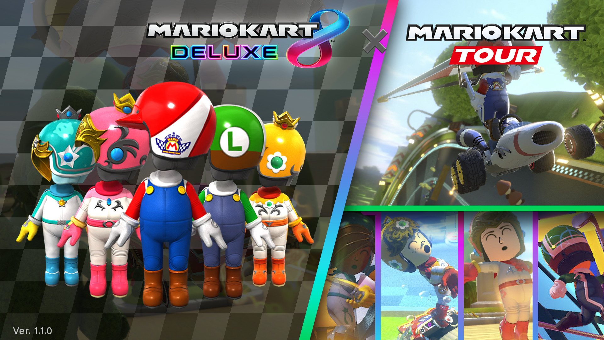 Miis Racing Suits (With Custom Animations) Mod for Mario Kart 8 Deluxe |  MK8D Mods, image size:1920x1080