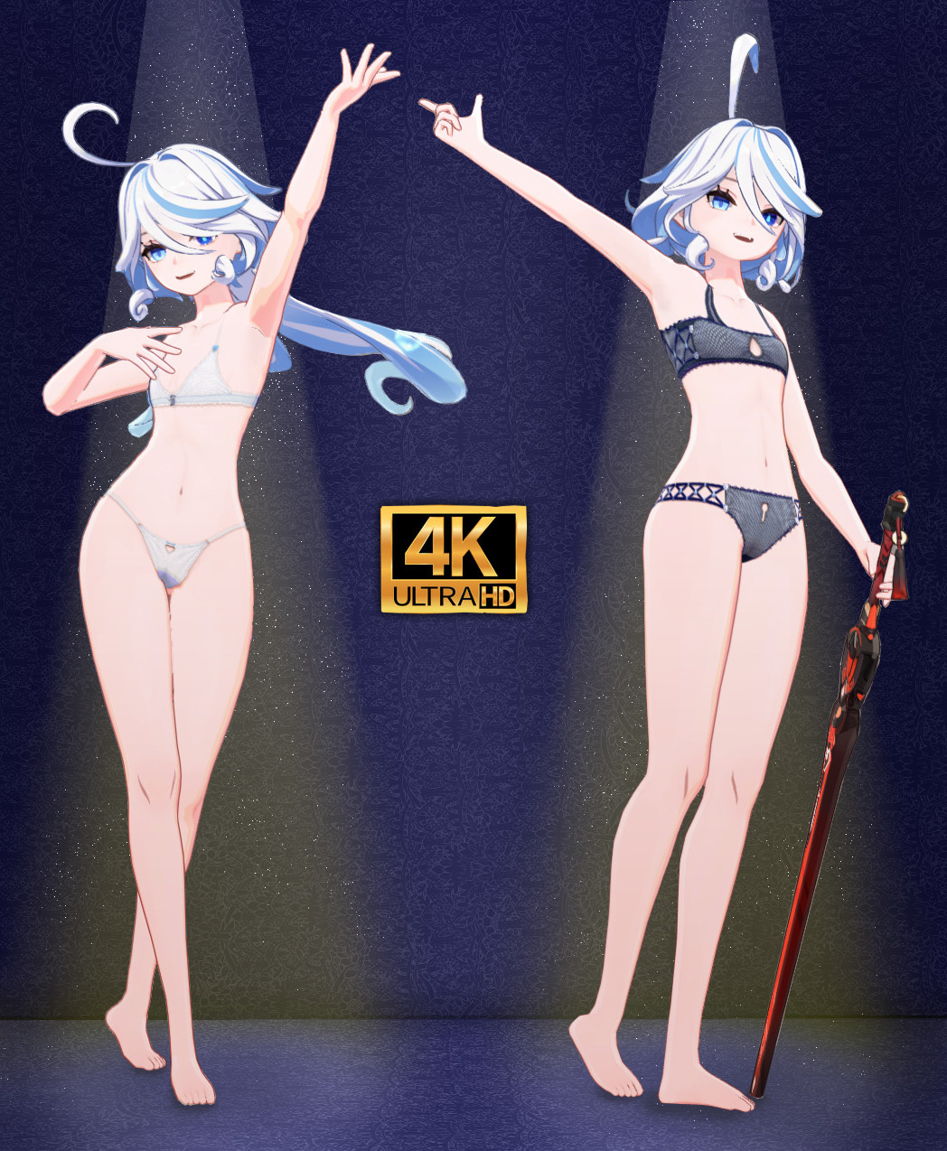 Elegance Unveiled: Furinas Underwear Set (4K)