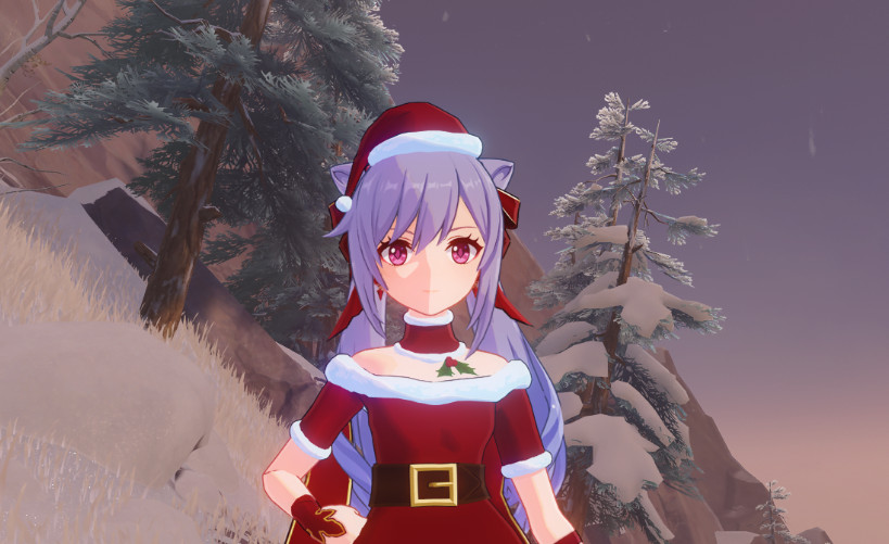 Keqing Santa Outfit