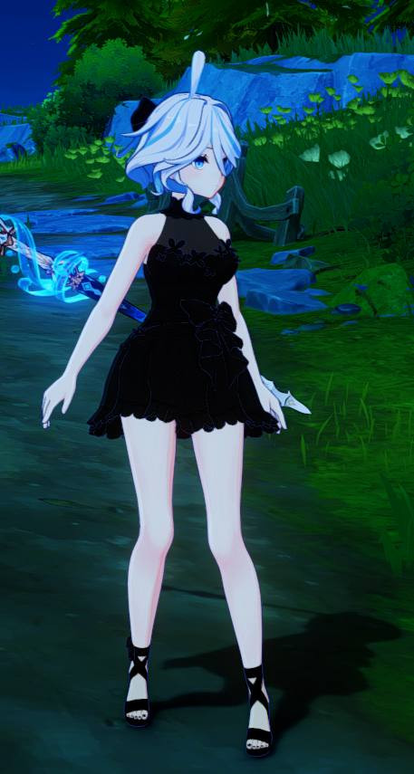 Furina black dress