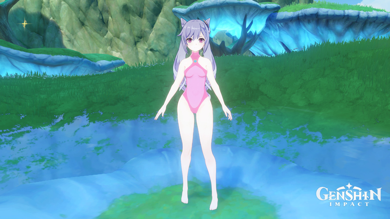 Keqing's Peach leotard