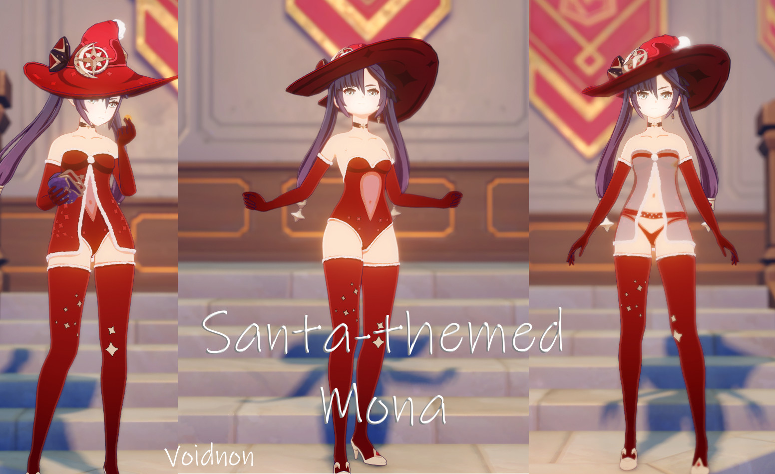 Santa-themed Mona