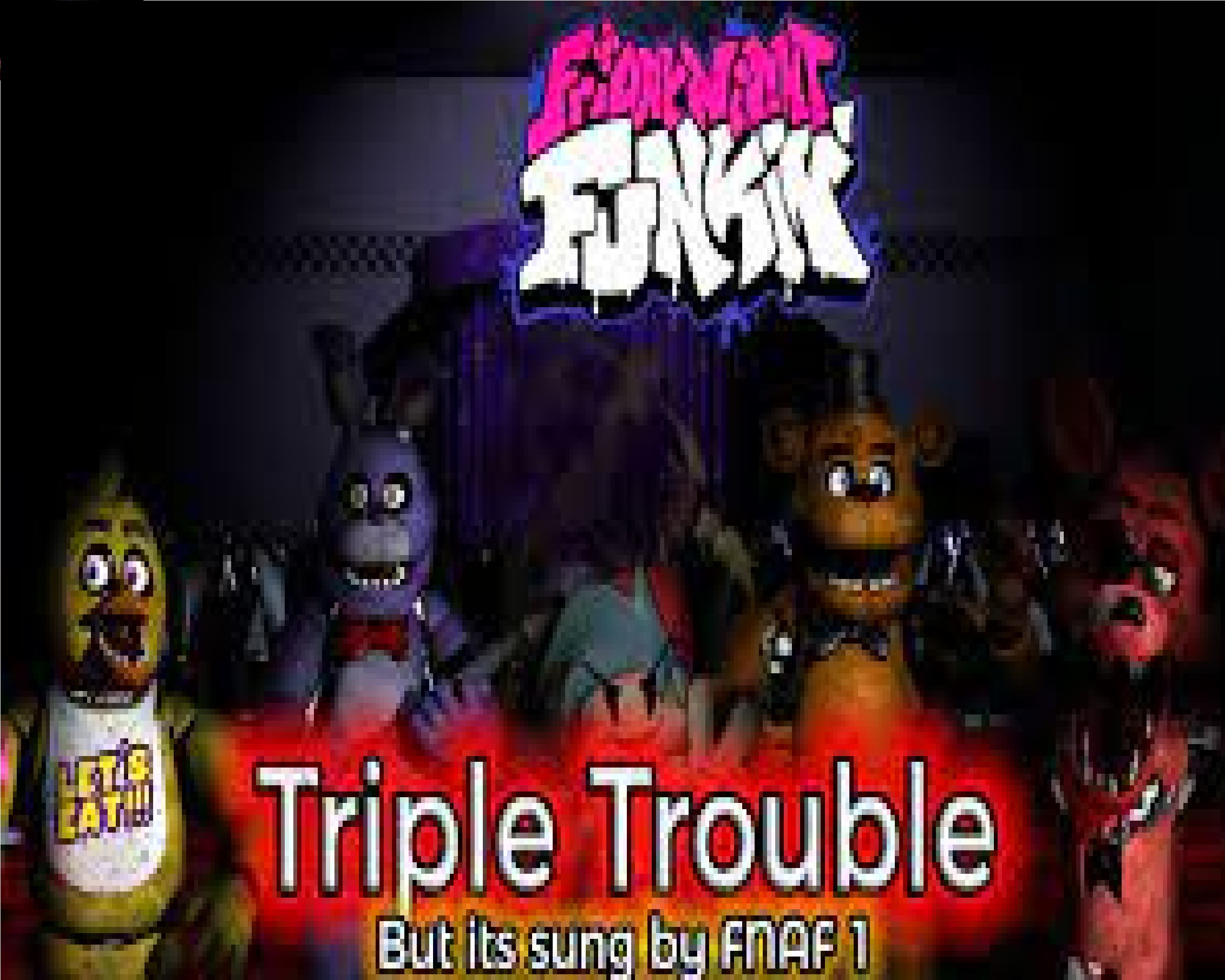 fnf vs fnaf 1 triple trouble cover PLAYABLE