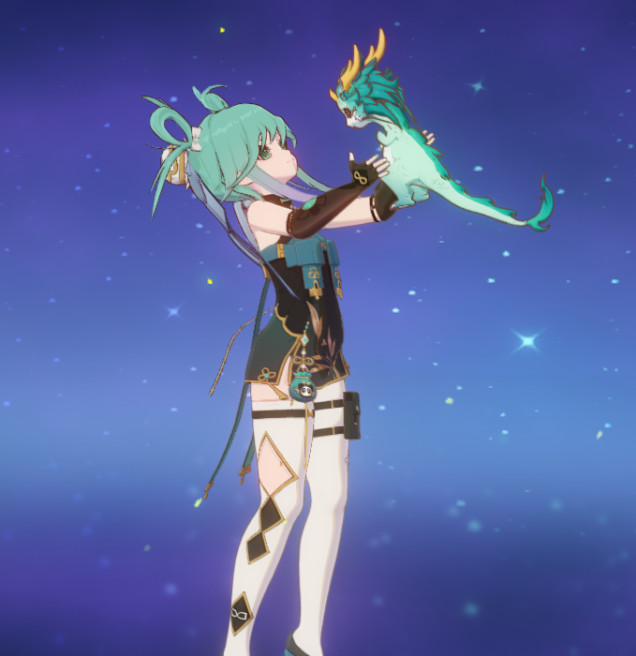 Huang with her pet