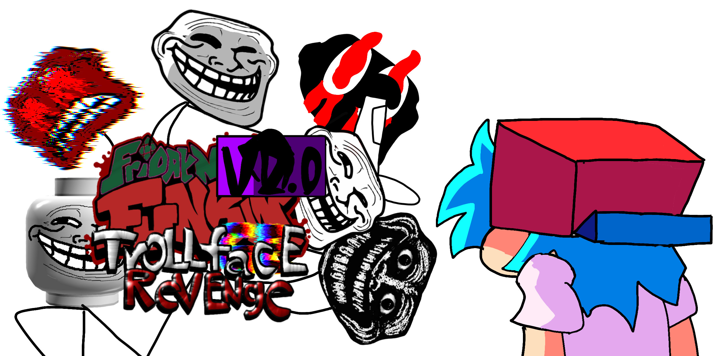 friday night funkin'trollface REVENGE V2.0!!