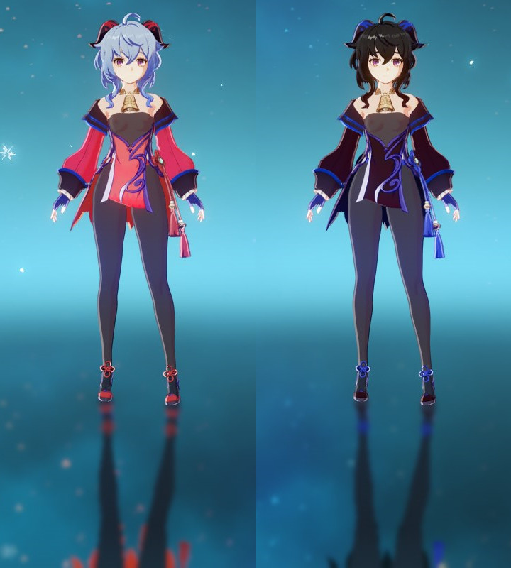 Ganyu alternative outfit with swimsuit