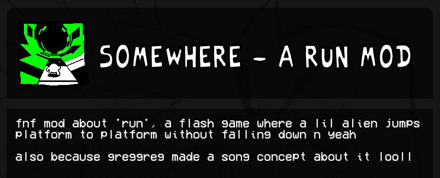 Somewhere - A Run FNF Mod Mod for Friday Night Funkin' | FNF Mods