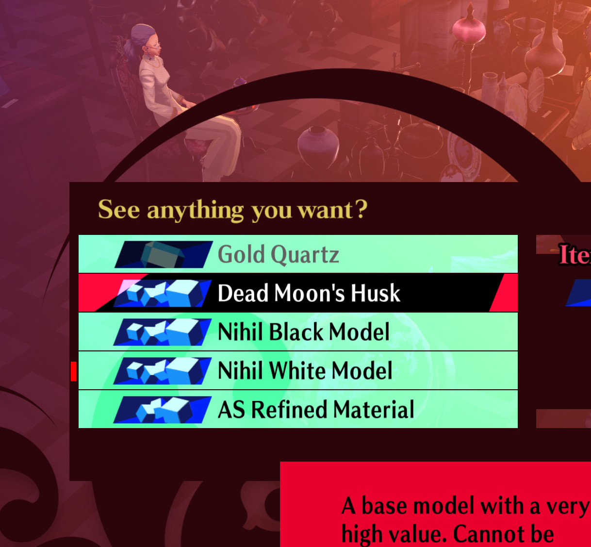 Weapon/Armor/Accessory Materials In Antiques Shop Mod for